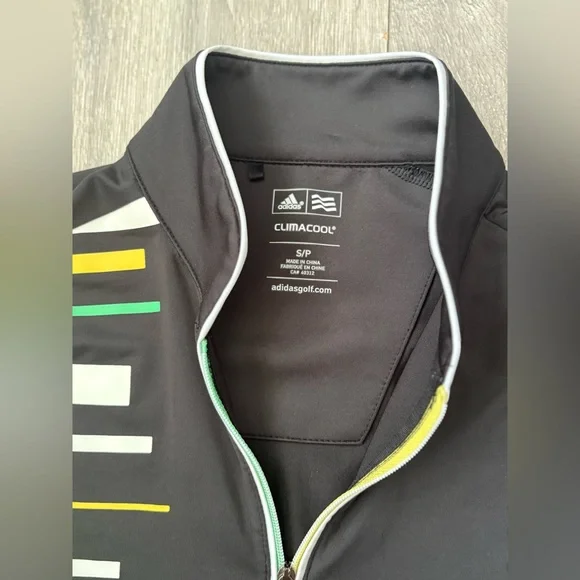 Women’s Adidas Black Climacool Golf Shirt with Colorful Accents - Picture 3 of 3